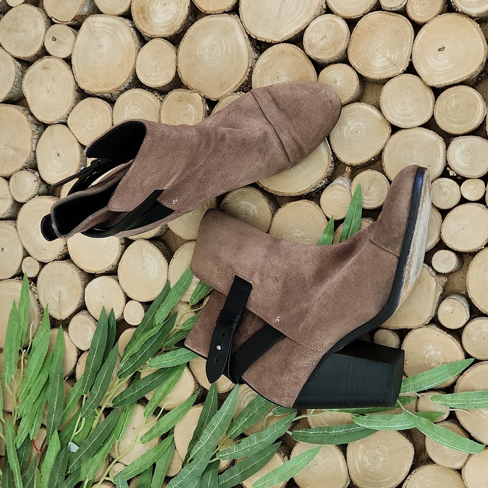Rag & Bone Kinsey Suede with Leather Strap Ankle Boots